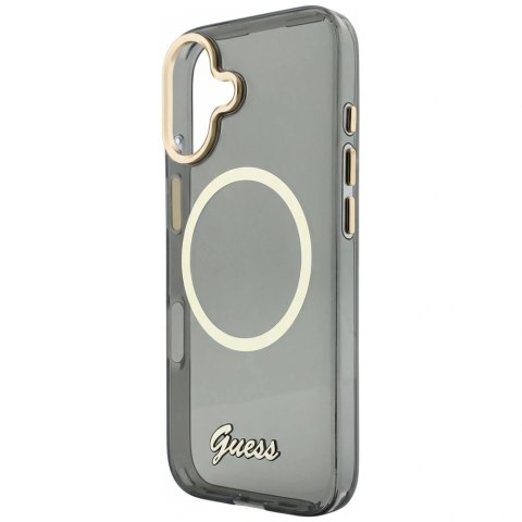 Etui Guess IML Script Metal MagSafe na iPhone 17 - czarne