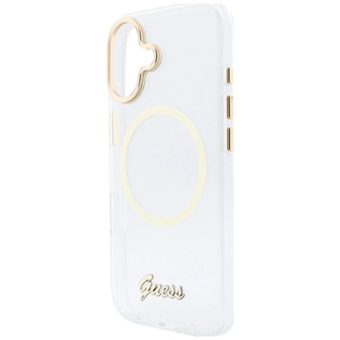 Etui Guess IML Script Metal MagSafe na iPhone 17 - przezroczyste