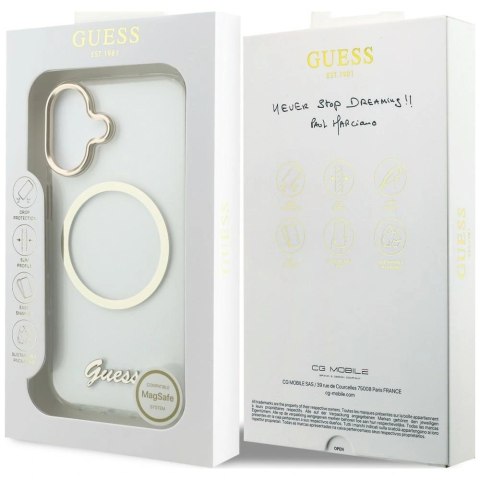 Etui Guess IML Script Metal MagSafe na iPhone 17 - przezroczyste