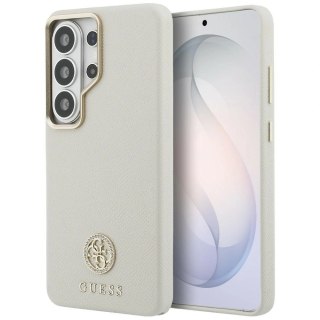 Etui Guess Rhinestone Round Logo MagSafe na Samsung Galaxy S26 Ultra - beżowe