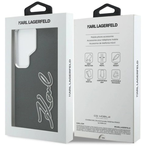 Etui Karl Lagerfeld Grained Signature Metal Resin Logo na Samsung Galaxy S26 Ultra - czarne