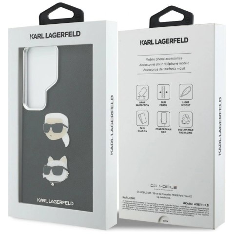 Etui Karl Lagerfeld Saffiano Double Heads Metal na Samsung Galaxy S26 Ultra - czarne