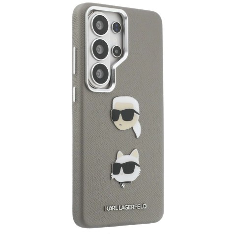 Etui Karl Lagerfeld Saffiano Double Heads Metal na Samsung Galaxy S26 Ultra - srebrne