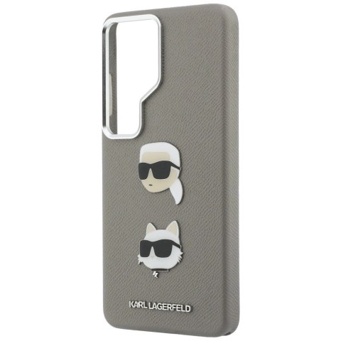Etui Karl Lagerfeld Saffiano Double Heads Metal na Samsung Galaxy S26 Ultra - srebrne