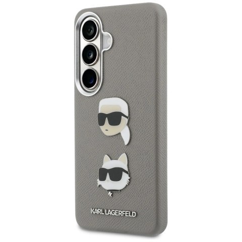 Etui Karl Lagerfeld Saffiano Double Heads Metal na Samsung Galaxy S26 - srebrne
