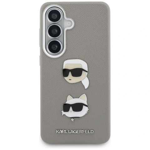Etui Karl Lagerfeld Saffiano Double Heads Metal na Samsung Galaxy S26 - srebrne
