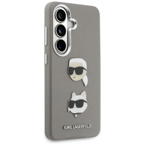 Etui Karl Lagerfeld Saffiano Double Heads Metal na Samsung Galaxy S26 - srebrne