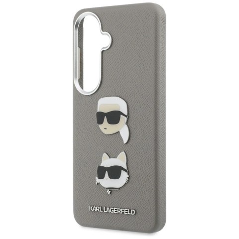 Etui Karl Lagerfeld Saffiano Double Heads Metal na Samsung Galaxy S26 - srebrne