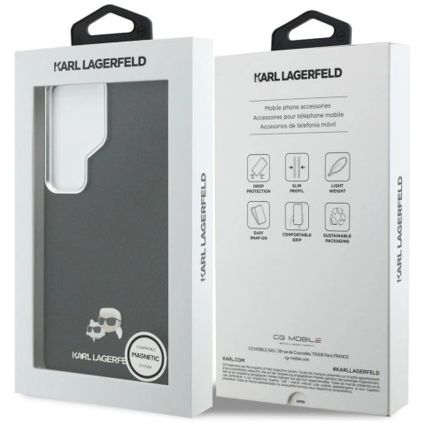 Etui Karl Lagerfeld Saffiano KC Metal Logo MagSafe do Samsung Galaxy S26 Ultra czarny
