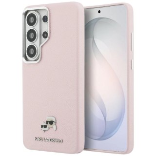 Etui Karl Lagerfeld Saffiano KC Metal Logo MagSafe na Samsung Galaxy S26 Ultra - różowe