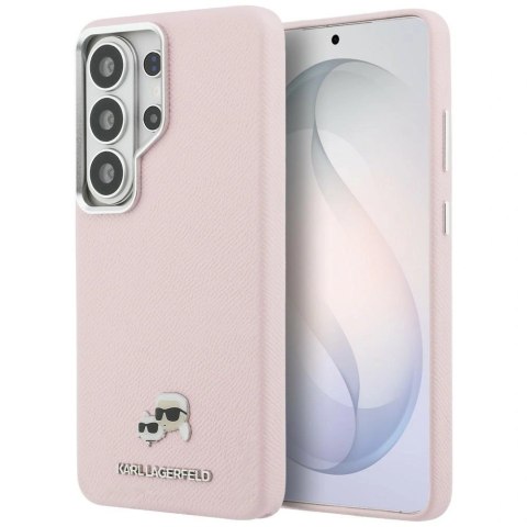 Etui Karl Lagerfeld Saffiano KC Metal Logo MagSafe na Samsung Galaxy S26 Ultra - różowe