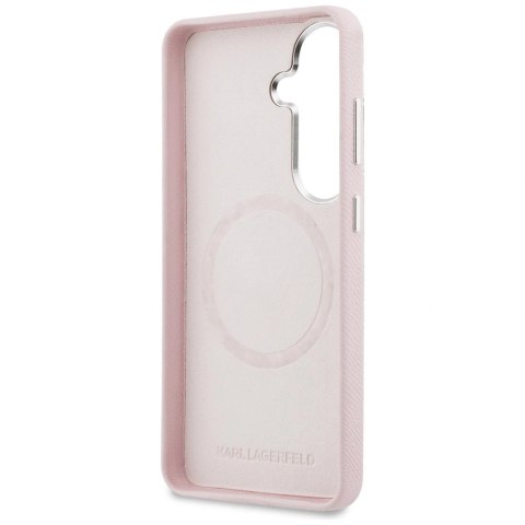 Etui Karl Lagerfeld Saffiano KC Metal Logo MagSafe na Samsung Galaxy S26 - różowe