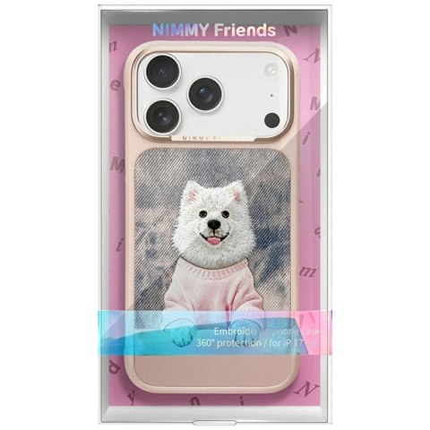 Etui Nimmy Gentle Pets Series Dog MagSafe na iPhone 17 Pro Max - różowe