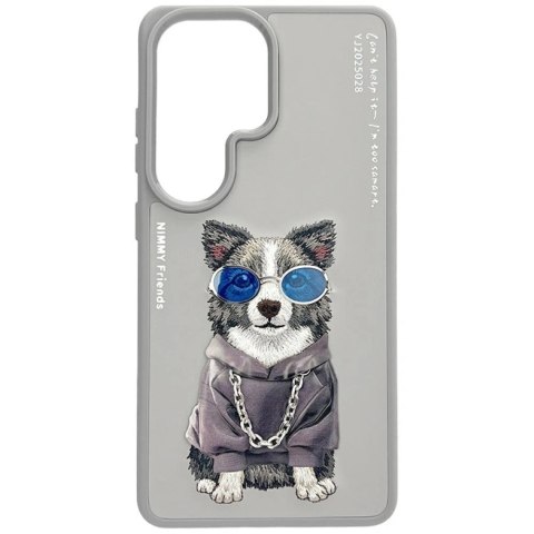 Etui Nimmy Glasses Cool Dog na Samsung Galaxy S26 Ultra - szare