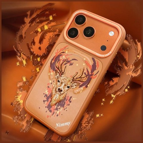 Etui Nimmy Jeleń MagSafe na iPhone 17 Pro Max - pomarańczowe