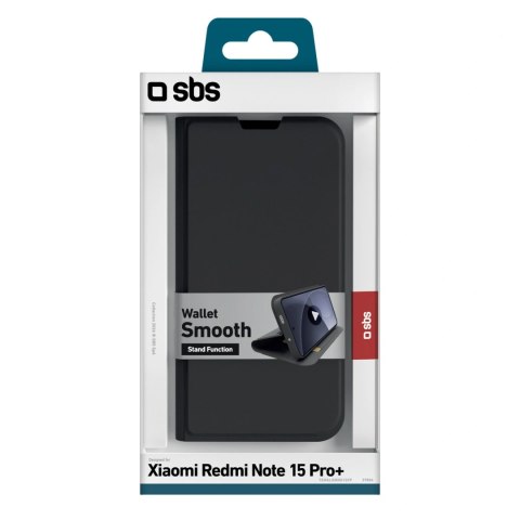 Etui SBS Wallet Smooth na Xiaomi Redmi Note 15 Pro+ z klapką - czarne