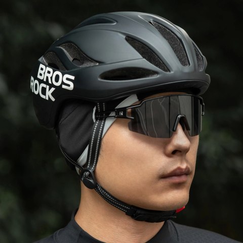 Czapka rowerowa Rozkbros M016 zimowa wiatroodporna z odblaskowym wykończeniem rozmiar 54-61 cm - czarny