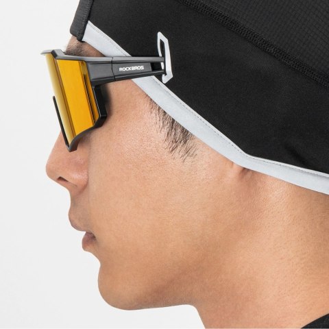 Czapka rowerowa Rozkbros M016 zimowa wiatroodporna z odblaskowym wykończeniem rozmiar 54-61 cm - czarny