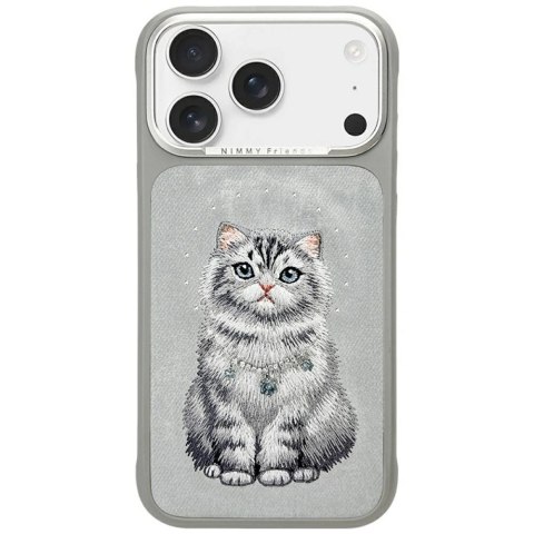Etui Nimmy Lucky Fashion Cat MagSafe na iPhone 17 Pro Max - szare