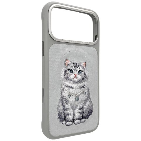 Etui Nimmy Lucky Fashion Cat MagSafe na iPhone 17 Pro Max - szare