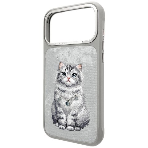 Etui Nimmy Lucky Fashion Cat MagSafe na iPhone 17 Pro - szare