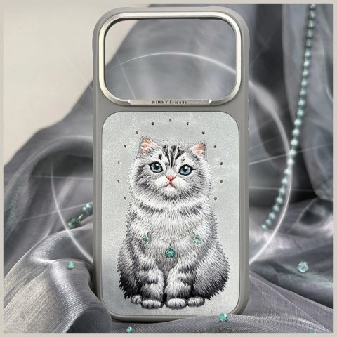 Etui Nimmy Lucky Fashion Cat MagSafe na iPhone 17 Pro - szare