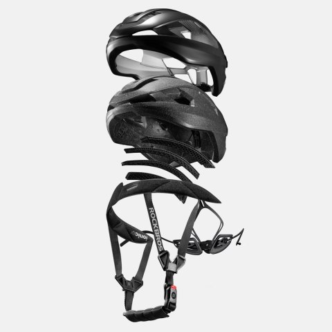 Kask rowerowy Rockbros LK-15 z włókna węglowego 58-62 cm - czarny