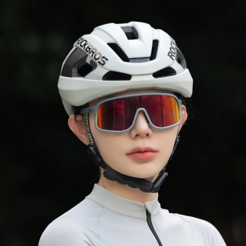 Kask rowerowy Rockbros LK-15 z włókna węglowego 58-62 cm - jasnoszary