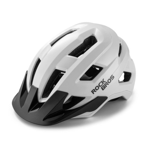 Kask rowerowy Rockbros LK-67 młodzieżowy z odpinanym daszkiem 54-58 cm - biały