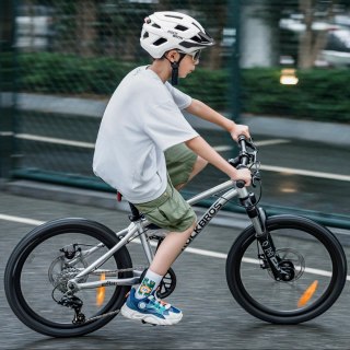 Kask rowerowy Rockbros LK-67 młodzieżowy z odpinanym daszkiem 54-58 cm - biały