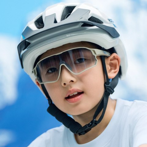 Kask rowerowy Rockbros LK-67 młodzieżowy z odpinanym daszkiem 54-58 cm - biały