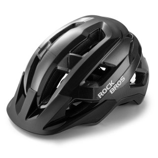 Kask rowerowy Rockbros LK-67 młodzieżowy z odpinanym daszkiem 54-58 cm - czarny