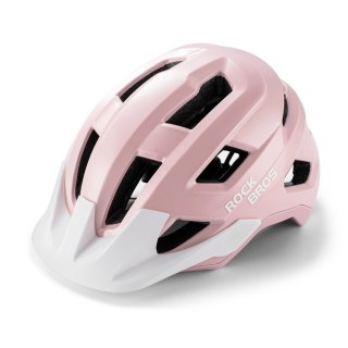 Kask rowerowy Rockbros LK-67 młodzieżowy z odpinanym daszkiem 54-58 cm - różowy