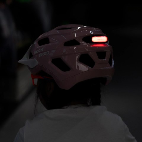 Kask rowerowy Rockbros LK-67 młodzieżowy z odpinanym daszkiem 54-58 cm - różowy
