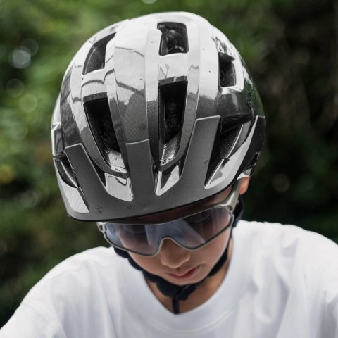 Kask rowerowy Rockbros LK-67 młodzieżowy z odpinanym daszkiem 54-58 cm - szary