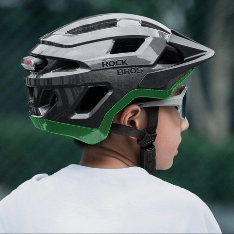 Kask rowerowy Rockbros LK-67 młodzieżowy z odpinanym daszkiem 54-58 cm - szary