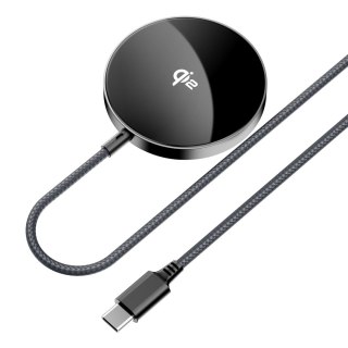 Ładowarka indukcyjna Acefast E24 Qi2 15W magnetyczna z kablem USB-C 1.2m - czarna