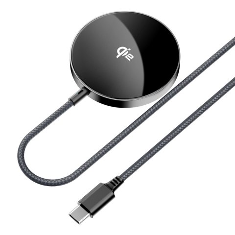 Ładowarka indukcyjna Acefast E24 Qi2 15W magnetyczna z kablem USB-C 1.2m - czarna