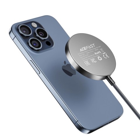 Ładowarka indukcyjna Acefast E24 Qi2 15W magnetyczna z kablem USB-C 1.2m - czarna