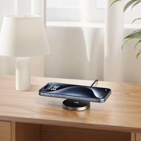 Ładowarka indukcyjna Acefast E24 Qi2 15W magnetyczna z kablem USB-C 1.2m - czarna