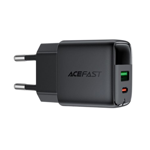 Ładowarka sieciowa Acefast A116 GaN PD 35W USB-A USB-C z wyświetlaczem - czarna
