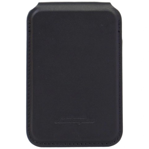 Portfel magentyczny Lamborghini D1 Genuine Leather MagSafe na telefon - czarno-zielony