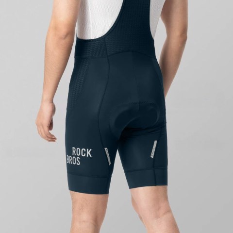 Spodenki rowerowe z szelkami Rockbros YDDK009 męskie krótkie nogawki oddychające z odblaskowym wykończeniem Rozmiar M - ciemnoni
