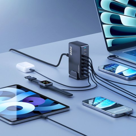 Stacja ładująca Wozinsky WSL-440 440W Gan QC3 - czarna