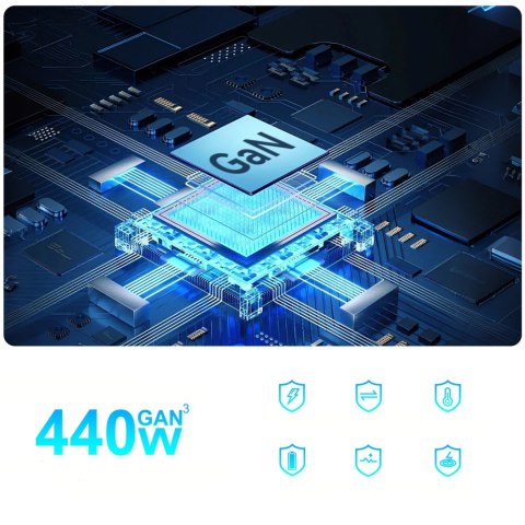 Stacja ładująca Wozinsky WSL-440 440W Gan QC3 - czarna