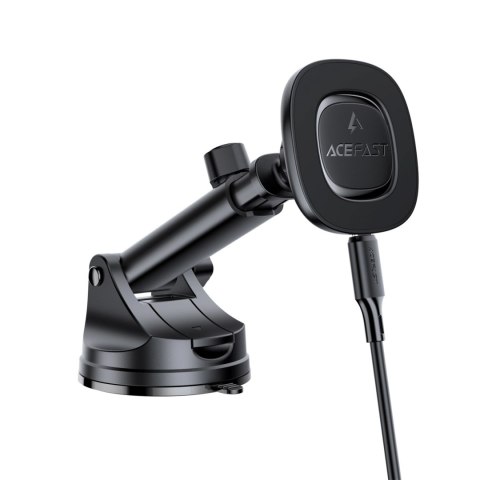 Uchwyt magnetyczny Acefast D47 z ładowarką bezprzewodową na deskę rozdzielczą - czarny