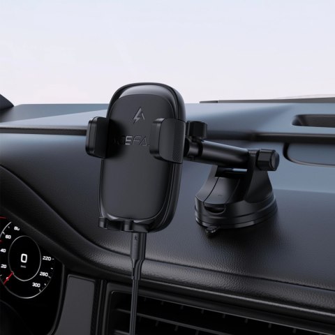 Uchwyt samochodowy Acefast D49 z ładowarką bezprzewodową na deskę rozdzielczą - czarny