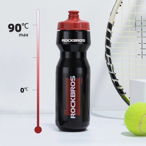 Bidon rowerowy Rockbros 750 ml - przezroczysto-czarny z czerwonym ustnikiem