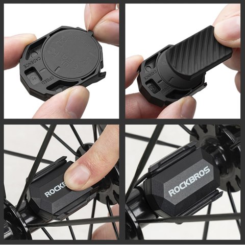 Czujnik prędkości lub kadencji 2w1 Rockbros C3 ANT+ / Bluetooth - czarny