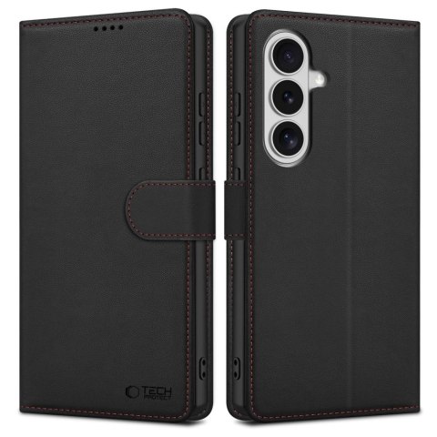 Etui Tech-Protect Wallet na Samsung Galaxy S26 - czarno-czerwone